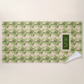 Serviette De Plage Monogramme | Oasis intérieure | Motif Palm Tree (Devant)