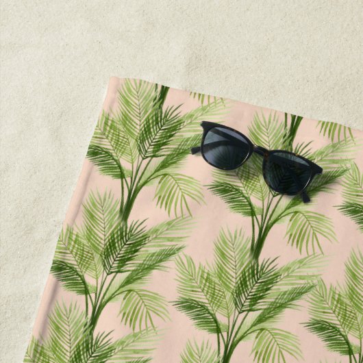 Serviette De Plage Monogramme | Oasis intérieure | Motif Palm Tree (En situation)
