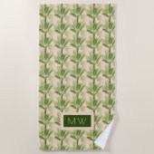 Serviette De Plage Monogramme | Oasis intérieure | Motif Palm Tree (Devant)