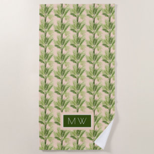 Serviette De Plage Monogramme Oasis intérieure Motif Palm Tree