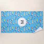Serviette De Plage Monogramme Octopush (Devant)