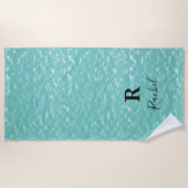 Serviette De Plage Monogramme Parties scintillant Abstraite Étincelle (Devant)