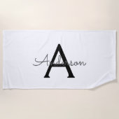 Serviette De Plage Monogramme personnalisé (Devant)