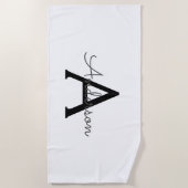 Serviette De Plage Monogramme personnalisé (Devant)