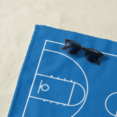 Serviette De Plage Monogramme personnalisé de basket-ball pour enfant (En situation)