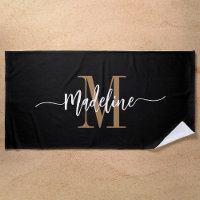 Monogramme personnalisé de style nom script noir o