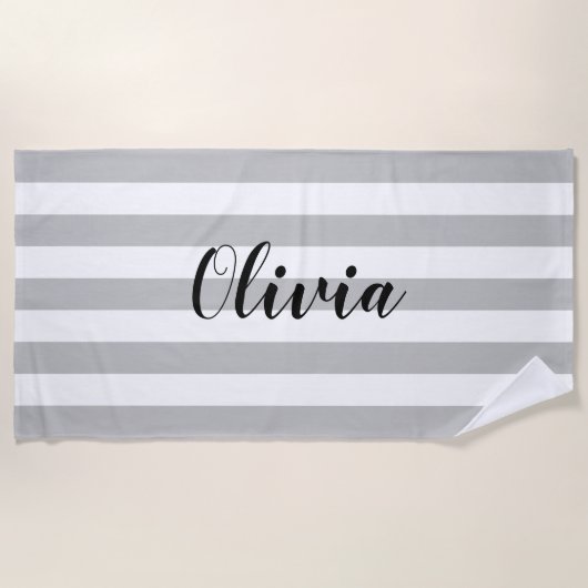 Serviette De Plage Monogramme personnalisé moderne (Devant)