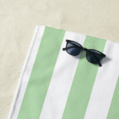 Serviette De Plage Monogramme personnalisé Retro Aesthétique Vert Bla (En situation)