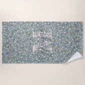 Serviette De Plage Monogramme personnalisé Terrazzo (Devant)