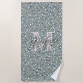 Serviette De Plage Monogramme personnalisé Terrazzo (Devant)