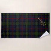 Serviette De Plage Monogramme Plaid Personnalisé Clan Malcolm Tartan (Devant)