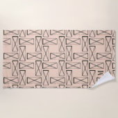 Serviette De Plage Monogramme | Rectangle géométrique X Design (Devant)