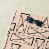 Serviette De Plage Monogramme | Rectangle géométrique X Design (En situation)