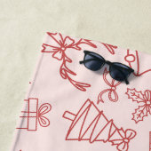 Serviette De Plage monogramme rose lunatique (En situation)