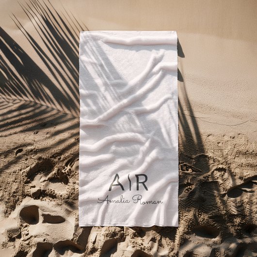 Serviette De Plage Monogramme rose personnalisé