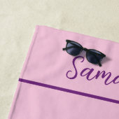Serviette De Plage Monogramme rose violet Être princesse est épuisant (En situation)