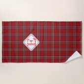 Serviette De Plage Monogramme, Scottish Highland clan rouge plaid tar (Devant)