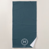 Serviette de plage | Monogramme simple moderne (Devant)