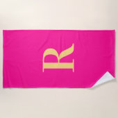 Serviette De Plage Monogramme simple moderne (Devant)