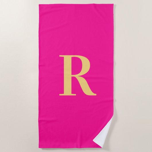 Serviette De Plage Monogramme simple moderne (Devant)