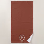 Serviette de plage | Monogramme simple moderne (Devant)