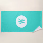 Serviette de plage Monogrammé Turquoise (Devant)