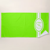 Serviette De Plage monogramme vert de la Chartreuse (Devant)