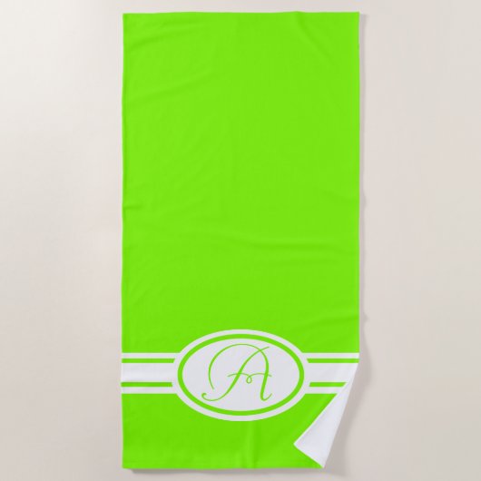 Serviette De Plage monogramme vert de la Chartreuse (Devant)