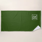 Serviette De Plage Monogramme vert de la forêt Nom initial Cute Perso (Devant)