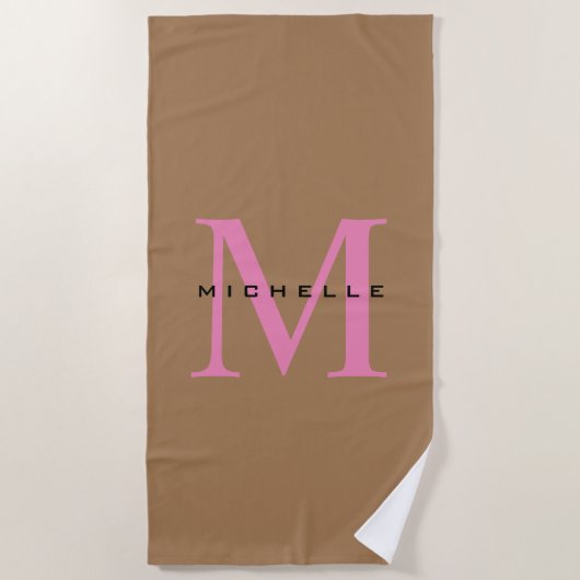 Serviette De Plage Monogramme Votre Nom Cadeau Spécial Bien-Aimé Ceux (Devant)