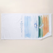 Serviette De Plage Monogrammed Beach Scene (Devant)