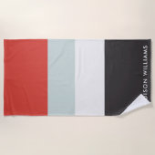 Serviette De Plage monogrammed, nom, (Devant)