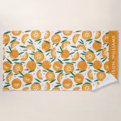 Serviette De Plage monogrammed, nom, (Devant)