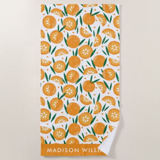 Serviette De Plage monogrammed, nom, (Devant)