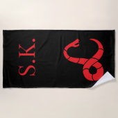 Serviette de plage monogrammée avec design de logo (Devant)