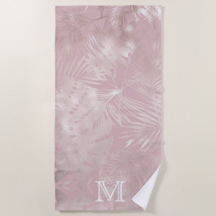 Serviette De Plage Monographie de feuilles tropicaux en fausse feuill