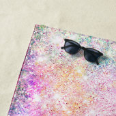 Serviette De Plage Monographie de parties scintillant en argent rose  (En situation)
