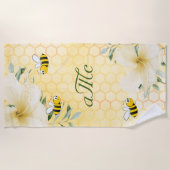 Serviette De Plage Monographie du couple nid d'abeilles jaune (Devant)