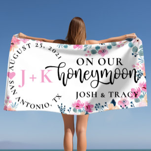 Serviette De Plage Monsieur et Madame Jeune Marié, Lune de Miel, Cade