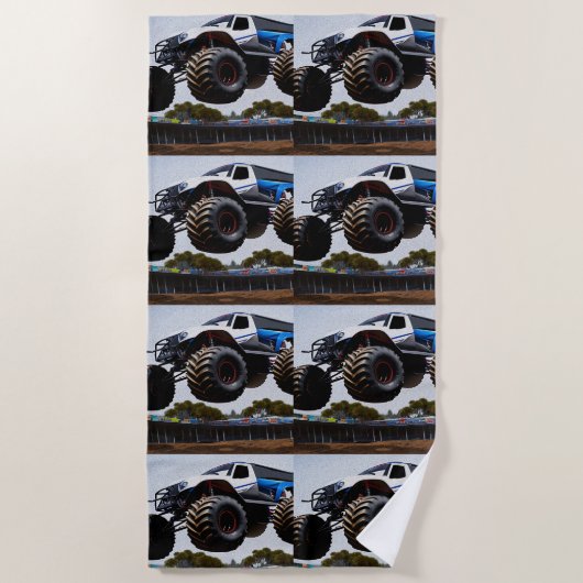 Serviette De Plage Monster Truck Launch, (Devant)