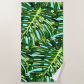 Serviette De Plage Monstera Feuille Beach Towel Vacances exotiques (Devant)
