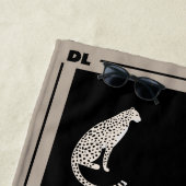 Serviette de plage Monstera Feuille Plante et Nom  (En situation)