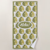 Serviette De Plage Monstera Leaves - Green (Devant)