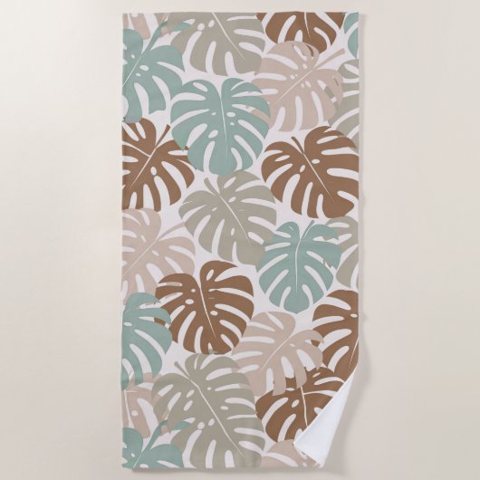 Serviette De Plage Monstera moderne hawaï boho (Devant)