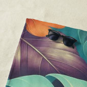 Serviette De Plage Monstera Tropical Aquarelle Verdure Palm Feuilles (En situation)