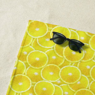 Serviette De Plage Montage numérique de la tranche de citron