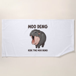 Serviette De Plage Moo Deng Ride Le T-shirt Moo Deng