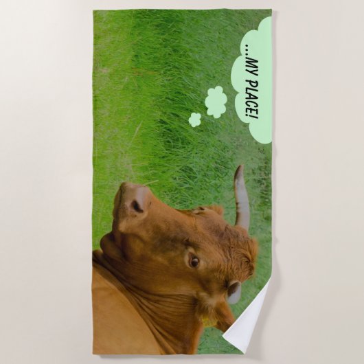 Serviette De Plage Moo ! Vache mignonne (Devant)