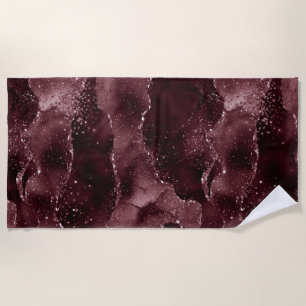 Serviette De Plage Moody Agate   Vin Bordeaux Sangria Merlot Maroon