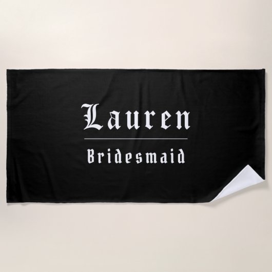 Serviette De Plage Moody Gothic Bridesmaid Beach Towel (Devant)